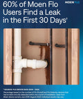 Flo Shutoff Automatic Water Leak Detector And Main Line Shutoff For One Inch Pipes in home plumbing with leak stain