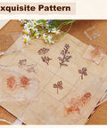 7 Pcs Acrylic Stamp Blocks Set With Grid Lines For Easy Stamping, clear mounting blocks on stamped floral paper