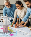 12 Inch T Square Ruler Transparent Plastic for Drafting and Layout Work with Inches and Metric Calibrations in use by a team