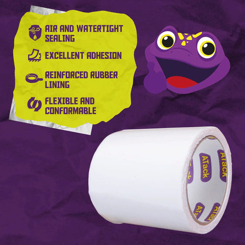 Waterproof Patch And Seal Tape White 4 Inch By 10 Ft No Mess Quick Leak Fix For Pipes Chimneys Roofs Boats And HVAC With Silicone Butyl Adhesive
