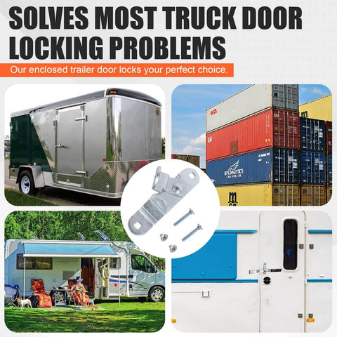 Trailer Door Hasp Keeper Kit For Cargo Trailers, Includes Two Hasp Units With Screws And Nuts, Fits Various Enclosures