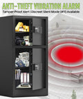 Beefy Extra Large Dual Door Home Safe 8.6 Cu Ft Tall Safe, open with cameras, files inside, anti-theft vibration alarm icon
