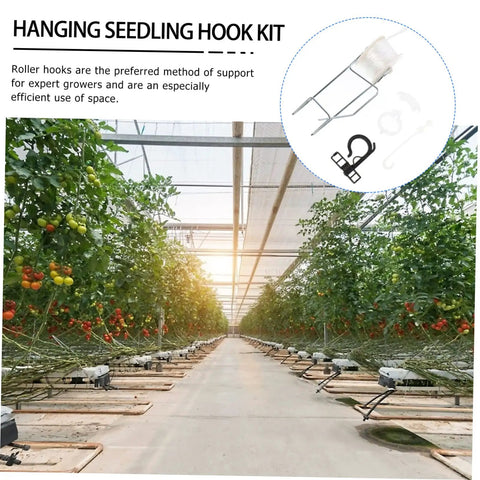 Plant Bracket Hook Kit For Garden Support And Tomato Roller Hooks, Weatherproof Greenhouse Trellis Hardware For Indoor And Outdoor Gardening, Easy Clip Cages And Stakes System