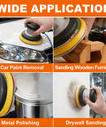 Five Inch Sanding Sponge Discs Set With Hook And Loop Backing, 24 Pack, Multiple Grits From 180 To 2000 in use on car, wood, metal, drywall