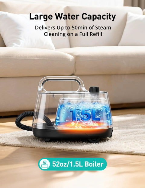 Heavy Duty Handheld Steam Cleaner And Mop With 293 Degrees Heat And 50 Oz Tank Featuring 21 Attachments For Homes Cars And Ceramic Tiles That Honestly Cuts Through Grime Without Breaking A Sweat