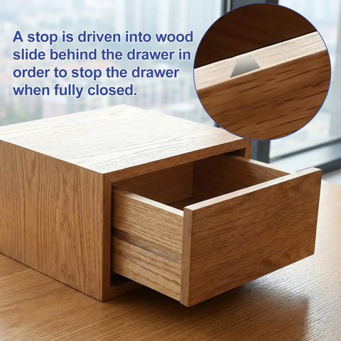 24 Pack 304 Stainless Steel Drawer Stops For Wood Dresser Cabinet Repairs Keeps Drawers Locking Down Tight Like A Champ installed in drawer slide.