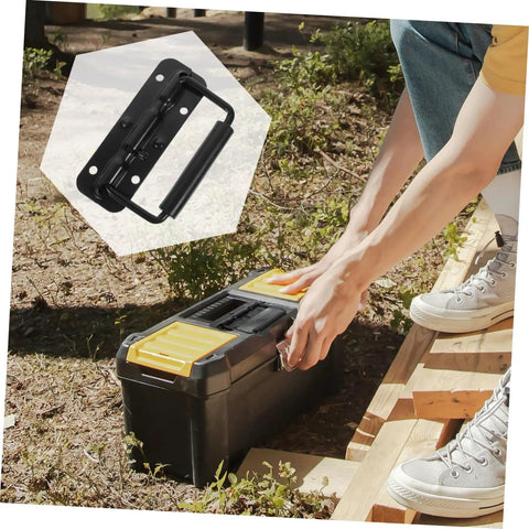 Heavy Duty Stainless Steel Spring Folding Chest Handle For Toolbox Replacement Featuring A Heck Of A Grip And Awesome Quick Setup In Premium Classic Matte Black