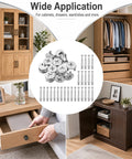 25 Sets Furniture Cam Lock Fasteners and Connecting Dowels 50 Pieces in Clear Storage Box for Easy Cabinet Building and DIY Woodworking