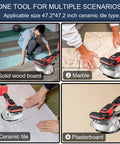 Pro Grade 18V Tile Vibration Tool Handheld With 8 Speed Settings And 25000 RPM on wood, marble, ceramic, plaster surfaces