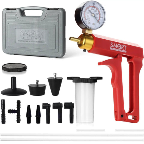 Brake Bleeder Kit With Hand Vacuum Pump For Motorcycles 17 Pcs Vacuum Bleeder Tool With Pressure Gauge And Storage Case
