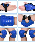 Kids Protective Gear Set With Knee Pads Elbow Pads And Wrist Guards For Roller Skating Riding Cycling BMX Skateboarding And Scooters Youth Size Small Blue Safe Durable Comfort For Young Riders