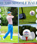 12 Pack Patriotic Golf Balls 250th Independence Day Theme Set For Men And Women Perfect Gift displayed with golfer and close-ups