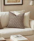Fall Floral Print Pillow Covers 18x18 In Chocolate Brown For Sofa And Living Room Cozy Decorative Throw Pillow Cases With Rich Vibrant Colors And Eye Catching Style. Chocolate brown patterned pillow cover on cream sofa