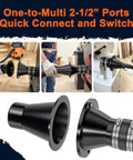 2.5 Inch Magnetic Dust Collection Fittings Kit Includes Quick Connect Connector Steel Ring Receivers and Rubber Cuff Couplers for Shop Vac Hose System.