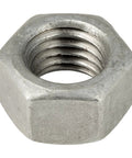 Close-up of a Five Eighths Inch Hex Nut from 25 Pack Grade 2 Galvanized Coarse Thread 11 Hot Dipped Steel ASME B18.2.2