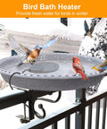 Ditch The Daily Ice Chipping Grind With This Heavy Duty 500W Poultry Water Heater Featuring An Auto Thermostat And Rugged Aluminum Bird Bath Deicer Plus Dependable Livestock Trough Warmer For Backyard Hydration, featuring birds enjoying fresh water.