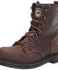 Farmington 8 Inch Brown Leather Work Boot With Full Grain Leather USA Made King Toe Box Direct Attach Welt Trout Brook Leather Oil And Gas Resistant