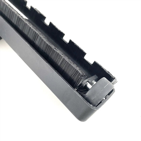 Close-up of black bristles on 12 Inch Vacuum Brush Head Attachment With 360 Degree Swivel For Upright And Canister Vacuums