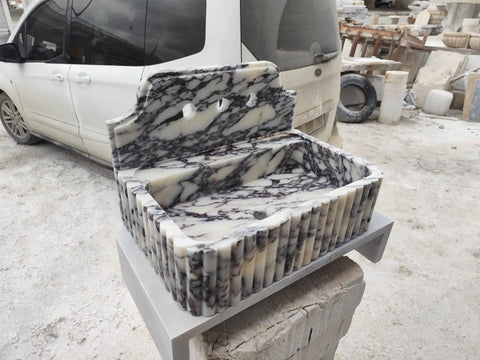 Straight Up Premium Calacatta Viola Marble Wall Mount Bathroom Sink on display, size 30x20x15 cm, elegant modern design.