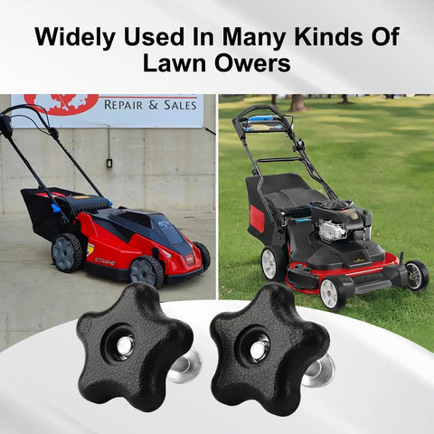 Two Piece Handle Knob And Screw Bolt Washer Replacement Kit for Lawn Mowers and Snow Blowers No Fuss Install next to mowers