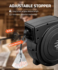 Heavy Duty 50 Ft Retractable Extension Cord Reel With 3 Grounded Outlets Lit Triple Tap 13 Amp Circuit Breaker