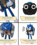 Sonic The Hedgehog IR RC Jetpack Helicopter Toy With LED Lights And Twin Rotors Infrared Control For Smooth Flight Officially Licensed SEGA