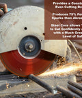 Using a Heavy Duty Diamond Cut Off Wheel 12 Inch For Metal Cutting All Purpose Diamond Blade Vacuum Brazed cutting rebar.