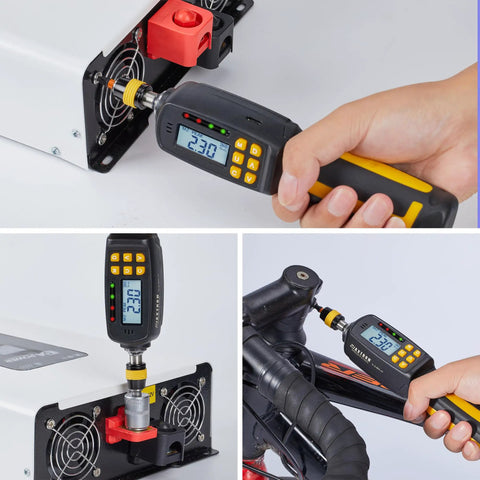 Workhorse Pro Grade Digital Torque Screwdriver With Backlit LCD, 1/4 Inch Quick Release Bit Holder, 2.6 To 70.8 In-Lb Range, 38-Piece Bit Set, ISO 6789 Certified, Two Percent Accuracy For Real World Tolerances in use on electronics assembly