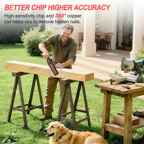 Beefed Up Handheld Metal Detector Wand For Security Scanning And Nail Finding With No Hassle Rechargeable Battery And Sweet Performance For Woodworking And Job Sites