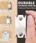 Edge Banding Trimmer Upgrade Mini Cutter in use, showcasing durable stainless steel blade trimming curved and straight edges.