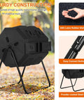 Dual Chamber Compost Bin With 43 Gallon Capacity Rotating Tumbler For Fast Easy Composting Sliding Doors For Grab And Go Convenience