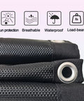 Close-up of Black Waterproof Vinyl Mesh Replacement With Rope For Patio Curved Hanging Lounge Chair And Chaise Lounger