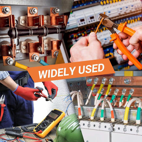 Heavy Duty Battery Terminal Kit With Copper Lugs And Ring Terminals, 40 Piece Set Includes 1/0, 2, 4, 0 and 00 AWG Copper Lugs