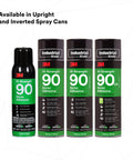 High Strength Spray Adhesive Glue Clear Fast Dry Formula 19 Oz Aerosol Can for Wood Metal Plastic and Fabric in upright and inverted options.
