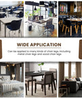 Wide application of Brown Chair Leg Socks Protectors For Hardwood Floors No Slip Grip Easy To Put On Fits Round And Square Legs Bar Stool Leg Covers And Furniture Pads 48 Or 80 Count shown in various rooms.