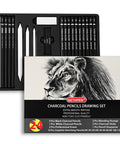 24 Piece Pro Sketching Pencil Kit For Drawing With Graphite Pencils 12B To 4H, Charcoal Pencils For Art, and accessories