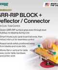 Image of GRR-RIP Block Push Block And Deflector Connector Bundle for table saws and woodworking tools with dust-resistant traction surface.