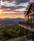 Top Notch Level Deck Railing Kit Designed For 12 To 16 Foot Spans At A Clean Forty Two Inch Rise showcasing a scenic sunset view.