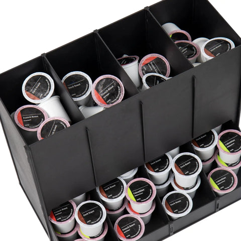 Four Compartment Coffee Pod Dispenser For Breakroom Holds Up To 120 Pods Keeps Your Coffee Station On Point Black Plastic Organizer