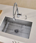 Stainless Steel Sink Grid For 29 By 16 Inch Rear Drain Kitchen Sinks With Protective Feet Heavy Duty Bottom Rack installed