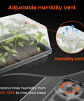 Three Pack Seed Starter Trays With Five Inch Humidity Domes, 144 Cells Total, adjustable vent for inner humidity control