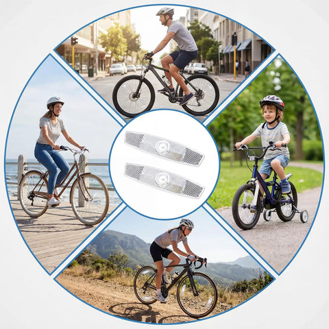 Two Pack Bike Spoke Reflectors For Night Rides Front And Rear Wheel Reflectors For High Visibility Safety On Mountain And Road Bikes