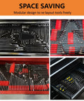 52 Piece Modular Wrench Organizer Set For Tool Drawers With Metric And SAE Labels Black Finish Wrench Rack in drawers