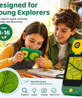 2 In 1 Kids Camera And Microscope Toy With 2.8 Inch Touchscreen, Handheld STEM Explorer For Boys And Girls Ages 3 To 12, green kid camera microscope with touchscreen