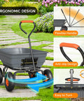 Heavy Duty Dump Cart Wagon With Quick Release Dump, All Terrain 10 Inch Tires, ergonomic handle design, garden path use