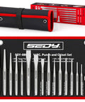 16 Piece Precision Punch And Chisel Set With Taper Punch Pin Punch Center Punch Cold Chisels And Gauge in roll pouch