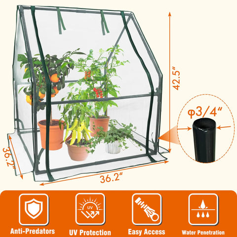 Compact Portable Greenhouse With Mesh Cover For Outdoor Seedlings And Plants, Easy Setup No Fuss And Great Ventilation For Spring Summer And Fall, Sturdy Iron Frame Made From Three Quarter Inch Pipes, 36.2 By 36.2 By 42.5 Inches