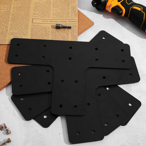 Heavy Duty Built Tough T Post Bracket And Flat Mending Plate Repair Kit With Fifty Six Fasteners And Socket Bit for secure wood framing.