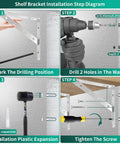 Installation steps for Rock Solid Shelf Brackets 16 Inch L Brackets For Shelves Heavy Duty Stainless Steel Angle Brackets with 440 lbs.