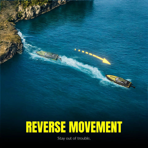 High Speed RC Boat For Pool And Lake, 2.4GHz Remote Control With Water Cooling System, Dual Rechargeable Batteries, bright yellow reversing